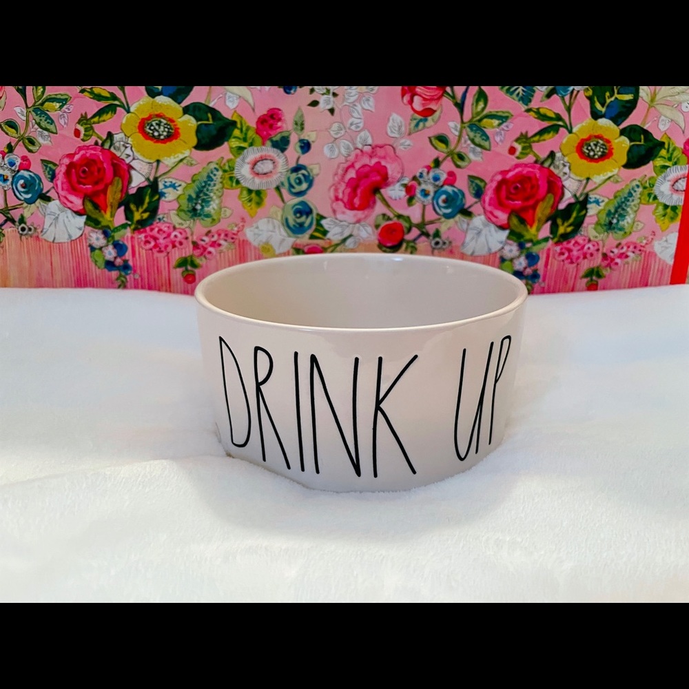 Rae Dunn  DRINK UP Dog Bowl